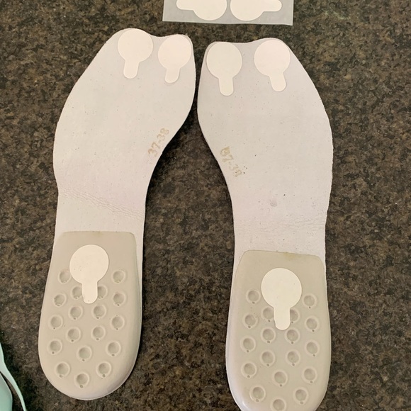 Turquoise bridal shoelaces and baby blue bridal shoe comfort pads NEW - Picture 3 of 4